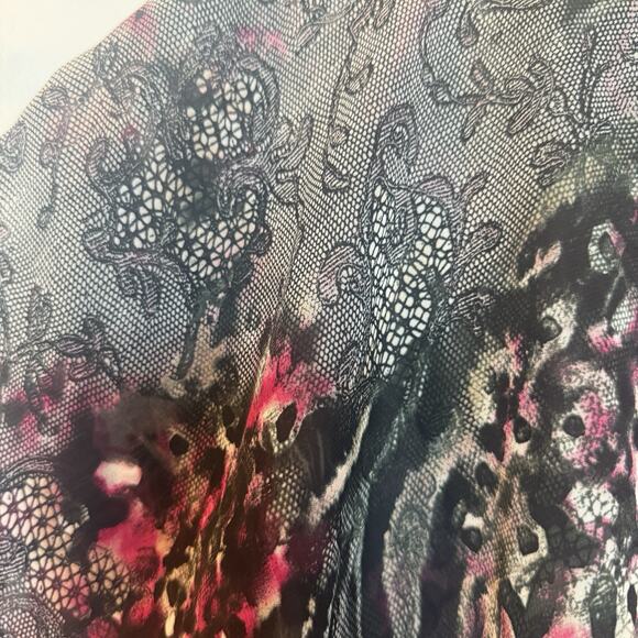 West Kei Vintage Y2K Womens Sheer Paisley Lace Flutter Blouse Size L Whimsygoth - Picture 5 of 11